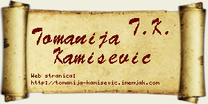 Tomanija Kamišević vizit kartica